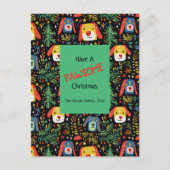 かわいいクリスマスドッグスホリディポストカード シーズンポストカード (正面)
