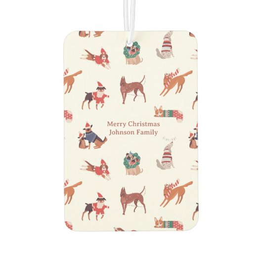 かわいいクリスマスドッグズパターンエアーフレッシュナー カーエアーフレッシュナー (裏面)