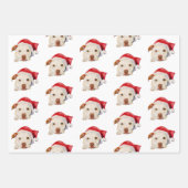 かわいいクリスマスドッグズパターンホリデー ラッピングペーパーシート (正面2)
