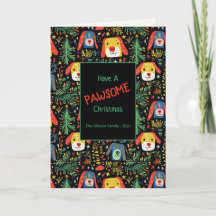 かわいいクリスマスドッグ折りホリデーカード