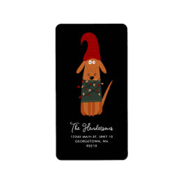 かわいいクリスマスドッグ&クリスマスライト ラベル