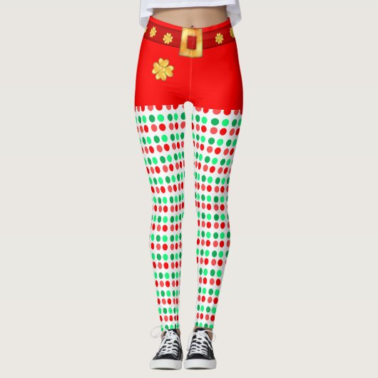 かわいいクリスマスドットレギンス レギンス (正面)