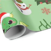 かわいいクリスマスドラゴンのハッピーホリデー ラッピングペーパー (ロールコーナー)