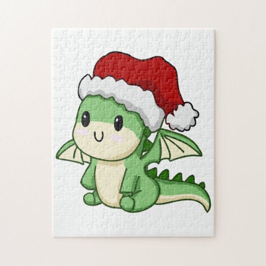 かわいいクリスマスドラゴン ジグソーパズル (縦)