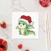 かわいいクリスマスドラゴン スタンダードカクテルナプキン (インサイチュ)