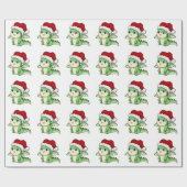 かわいいクリスマスドラゴン ラッピングペーパー (フラット)