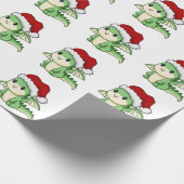 かわいいクリスマスドラゴン ラッピングペーパー (角)