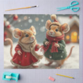 かわいいクリスマスネズミティッシュペーパー 薄葉紙 (クラフト)