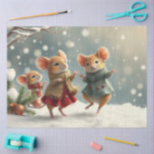かわいいクリスマスネズミティッシュペーパー 薄葉紙 (クラフト)