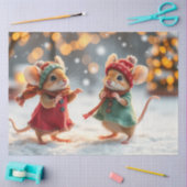 かわいいクリスマスネズミティッシュペーパー 薄葉紙 (クラフト)