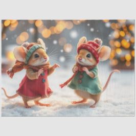 かわいいクリスマスネズミティッシュペーパー 薄葉紙