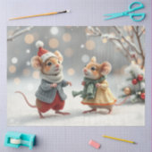 かわいいクリスマスネズミティッシュペーパー 薄葉紙 (クラフト)