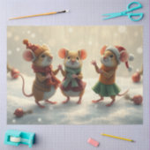 かわいいクリスマスネズミティッシュペーパー 薄葉紙 (クラフト)