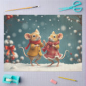 かわいいクリスマスネズミティッシュペーパー 薄葉紙 (クラフト)