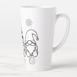 かわいいクリスマスノームのホリデーデザイン。 カフェラテマグ