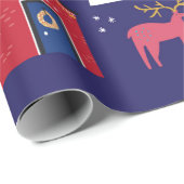 かわいいクリスマスハウスフラットヴィンテージイラストs ラッピングペーパー (ロールコーナー)