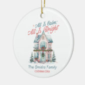 かわいいクリスマスハウス セラミックオーナメント (左)