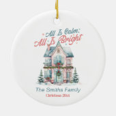 かわいいクリスマスハウス セラミックオーナメント (裏面)