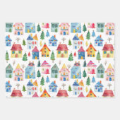 かわいいクリスマスハウス ラッピングペーパーシート (正面2)