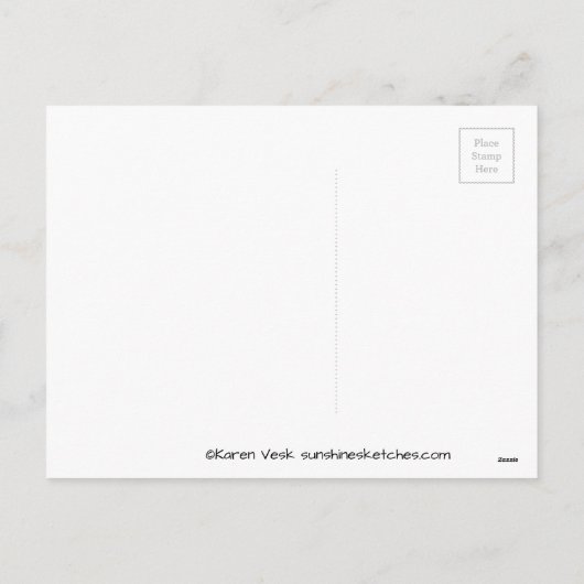 かわいいクリスマスハウス、雪だるま、冬のはがき シーズンポストカード (裏面)