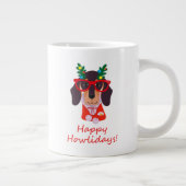 かわいいクリスマスハッピーハウリデイズドッグダックスシュントウキエ ジャンボコーヒーマグカップ (右)