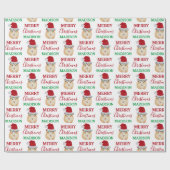 かわいいクリスマスハムスターおもしろい動物名前をカスタムする ラッピングペーパー (フラット)