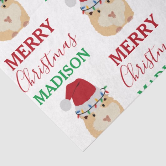 かわいいクリスマスハムスターおもしろい動物名前をカスタムする 薄葉紙 (詳細)