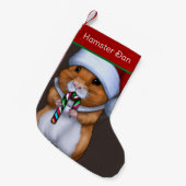 かわいいクリスマスハムスター スモールクリスマスストッキング (正面 (吊り時))