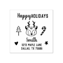 かわいいクリスマスハンドドロードトナカイ差出人住所