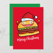 かわいいクリスマスハンバーガーをパーソナライズ 招待状 (正面/裏面)
