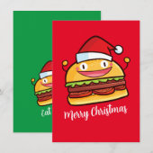 かわいいクリスマスハンバーガー 招待状 (正面/裏面)