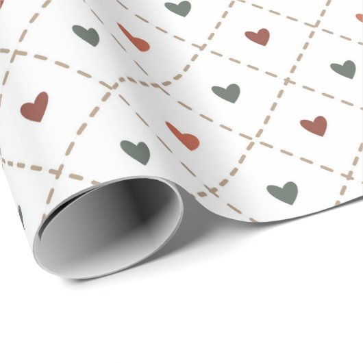 かわいいクリスマスハートラッピング紙 ラッピングペーパー (ロールコーナー)