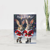 かわいいクリスマスバニーウサギ愛好家バニー カード (正面)