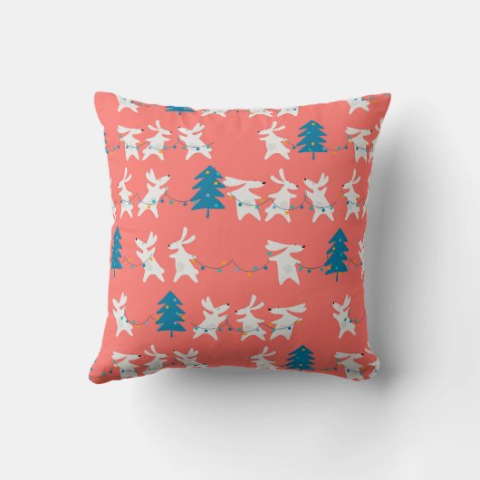 かわいいクリスマスバニーウサギ クッション (裏面)