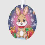 かわいいクリスマスバニー オーナメント (正面)