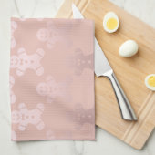 かわいいクリスマスバラ金ゴールドジンジャーブレッドマンパターン キッチンタオル (四つ折り)