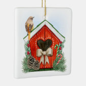 かわいいクリスマスバードハウス セラミックオーナメント (右)