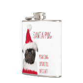 かわいいクリスマスパグサンタ作りスピリッツ フラスク (左)