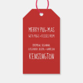 かわいいクリスマスパグパピースサンタプメリーグマス ギフトタグ (裏面)
