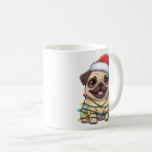 かわいいクリスマスパグマグ コーヒーマグカップ (正面右)