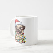 かわいいクリスマスパグマグ コーヒーマグカップ (正面左)