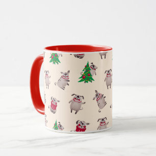 かわいいクリスマスパグマグ マグカップ
