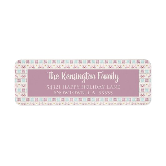 かわいいクリスマスパステルのセーターパターン ラベル (正面)