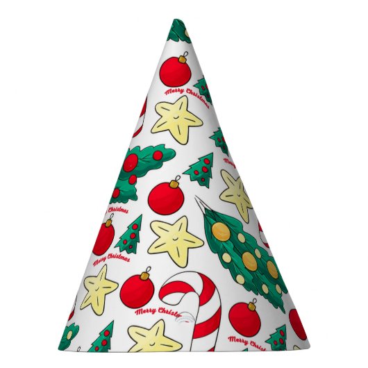 かわいいクリスマスパターンのパーティーハット パーティーハット (右)