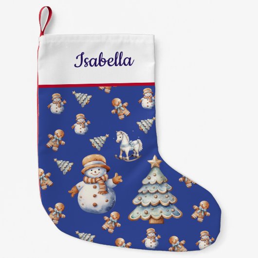 かわいいクリスマスパターンクリスマスストッキング スモールクリスマスストッキング (正面)