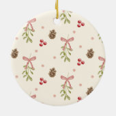 かわいいクリスマスパターンファーストクリスマスフォト セラミックオーナメント (裏面)