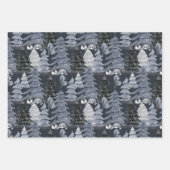 かわいいクリスマスパターンペンギンイラストレーションキッズ ラッピングペーパーシート (正面3)