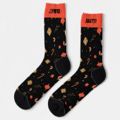 かわいいクリスマスパターン冬の休日パーソナライズされた ソックス (左)