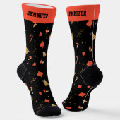 かわいいクリスマスパターン冬の休日パーソナライズされた ソックス (傾斜あり)