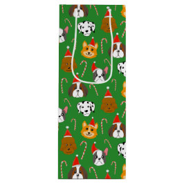 かわいいクリスマスパターン（の模様が）ある犬 ワインギフトバッグ